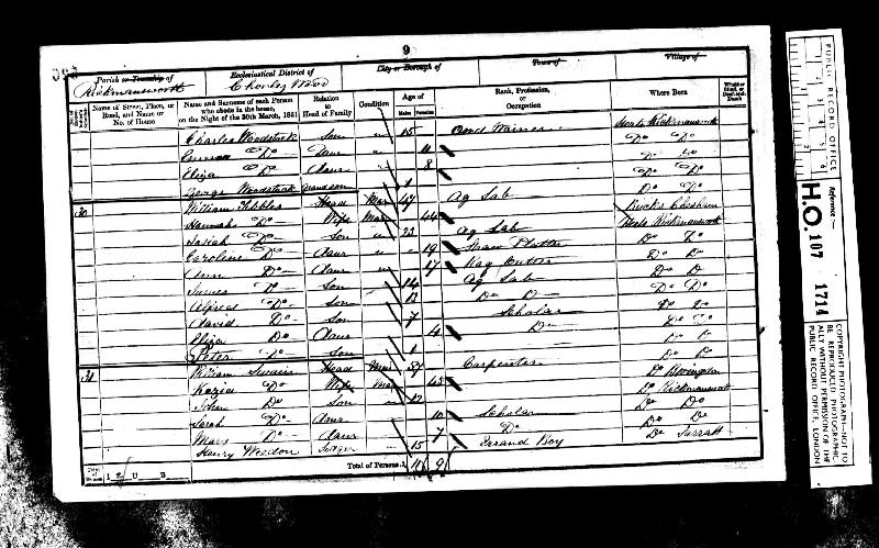 Woodstock (George) 1851 Census